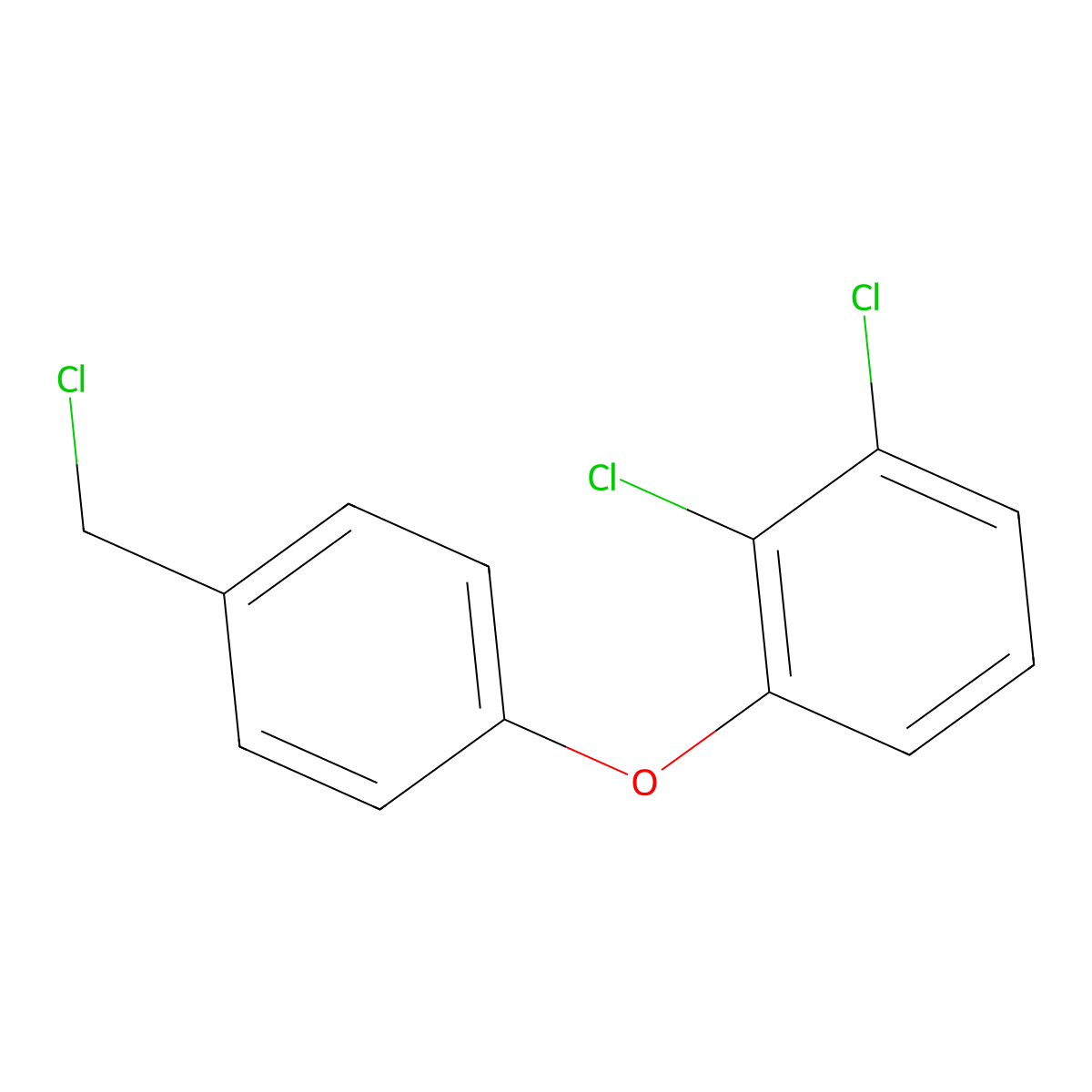 1,2-Dichloro-3-[4-(chloromethyl)phenoxy]benzene molecular structure, CAS 1038975-97-1