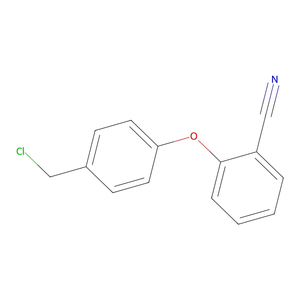 2-[4-(Chloromethyl)phenoxy]benzonitrile molecular structure, CAS 1038977-56-8