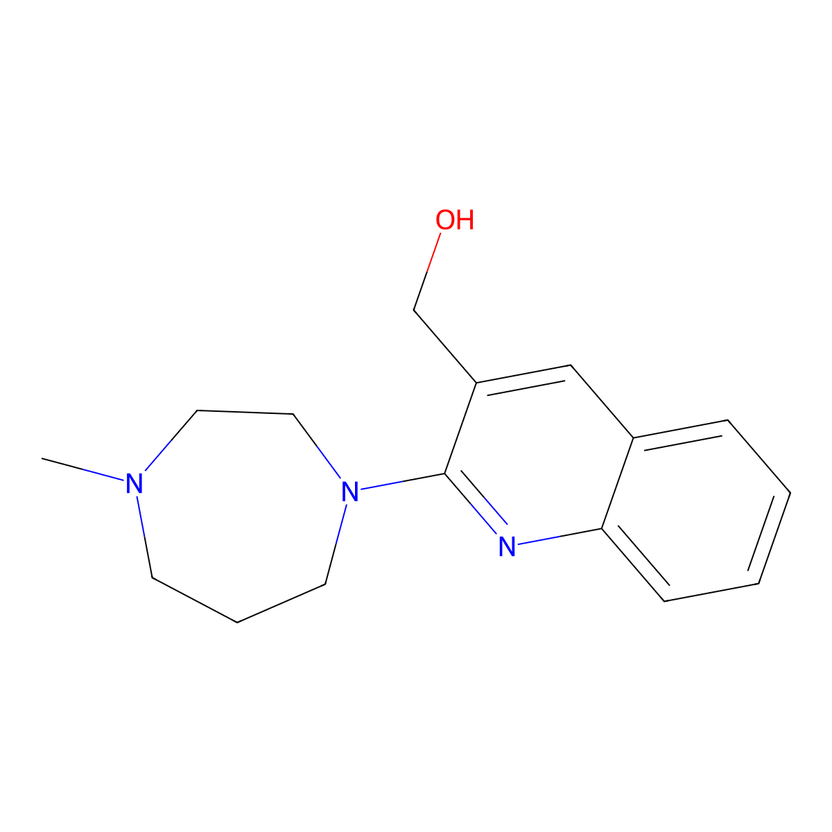 [2-(4-Methyl-1,4-diazepan-1-yl)quinolin-3-yl]methanol molecular structure, CAS 1038979-02-0