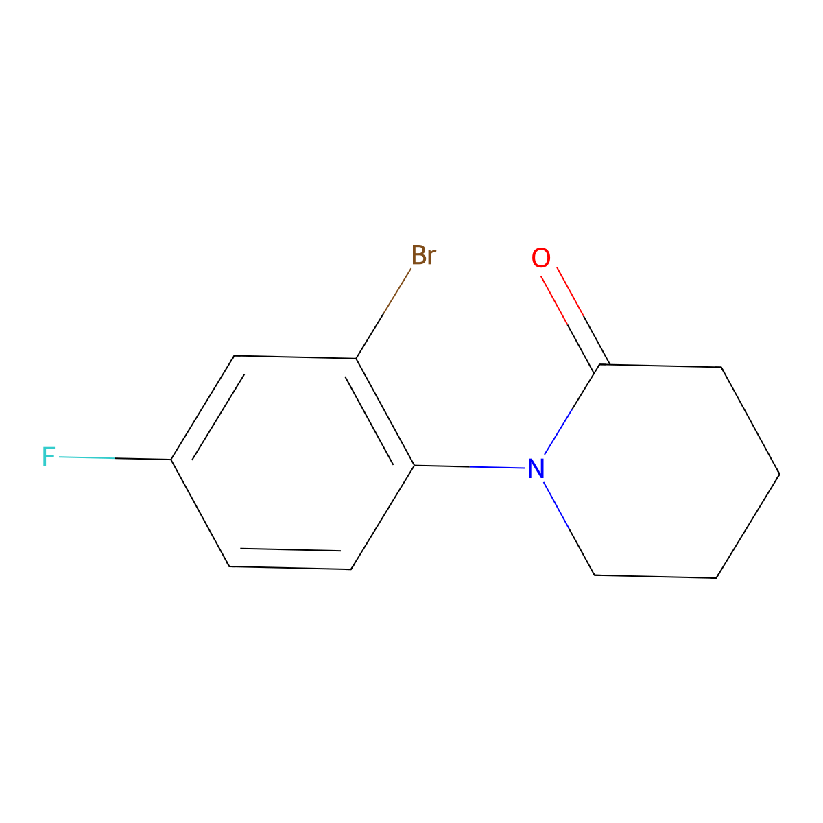 1-(2-Bromo-4-fluorophenyl)piperidin-2-one molecular structure, CAS 1038980-58-3