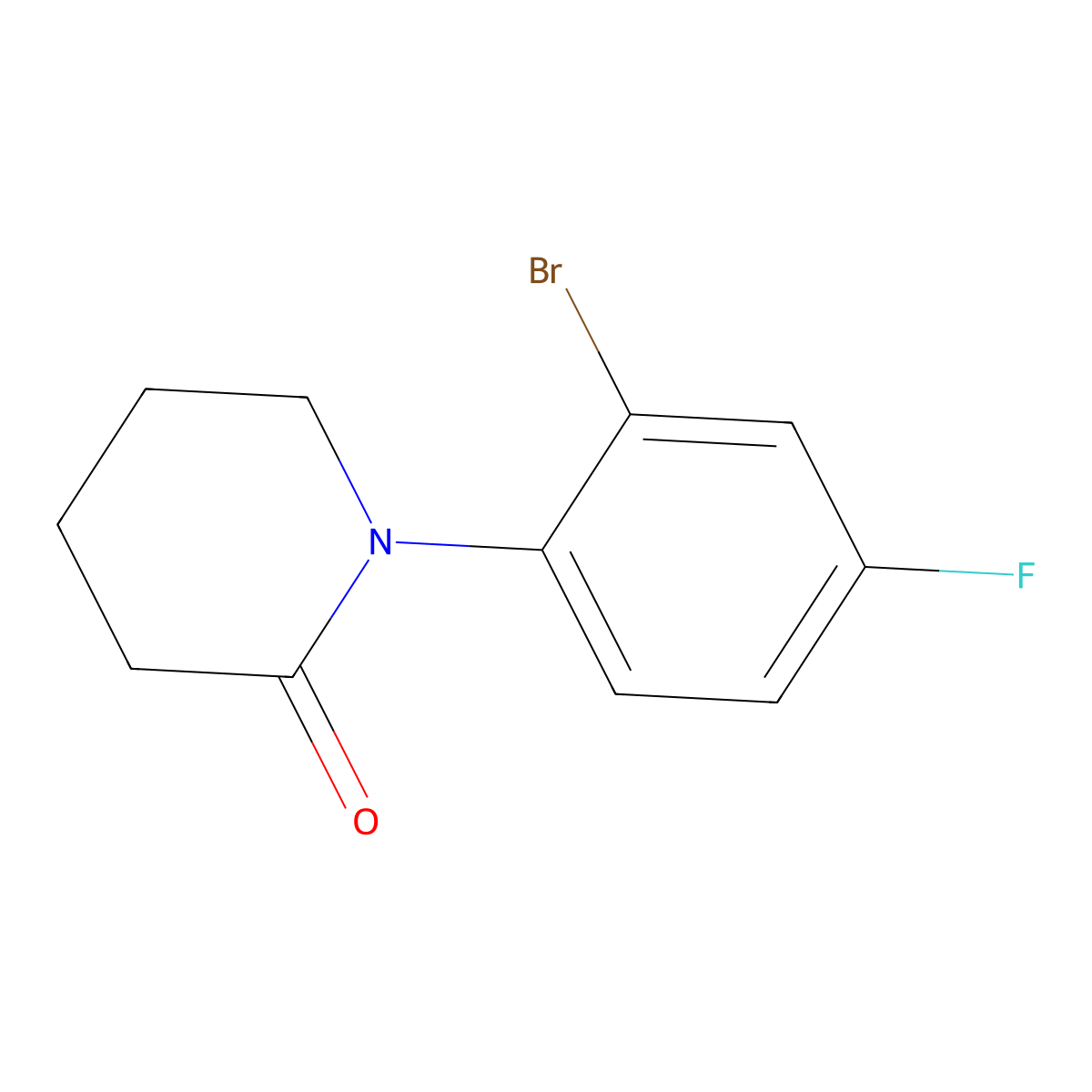 1-(2-Bromo-4-fluorophenyl)piperidin-2-one molecular structure, CAS 1038980-58-3