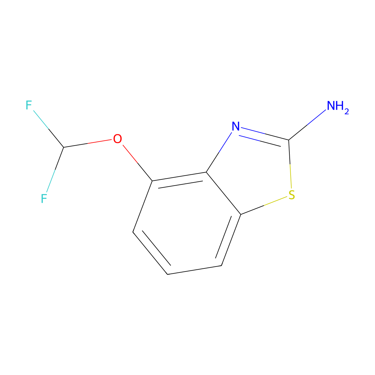 4-(Difluoromethoxy)-1,3-benzothiazol-2-amine molecular structure, CAS 1038981-17-7