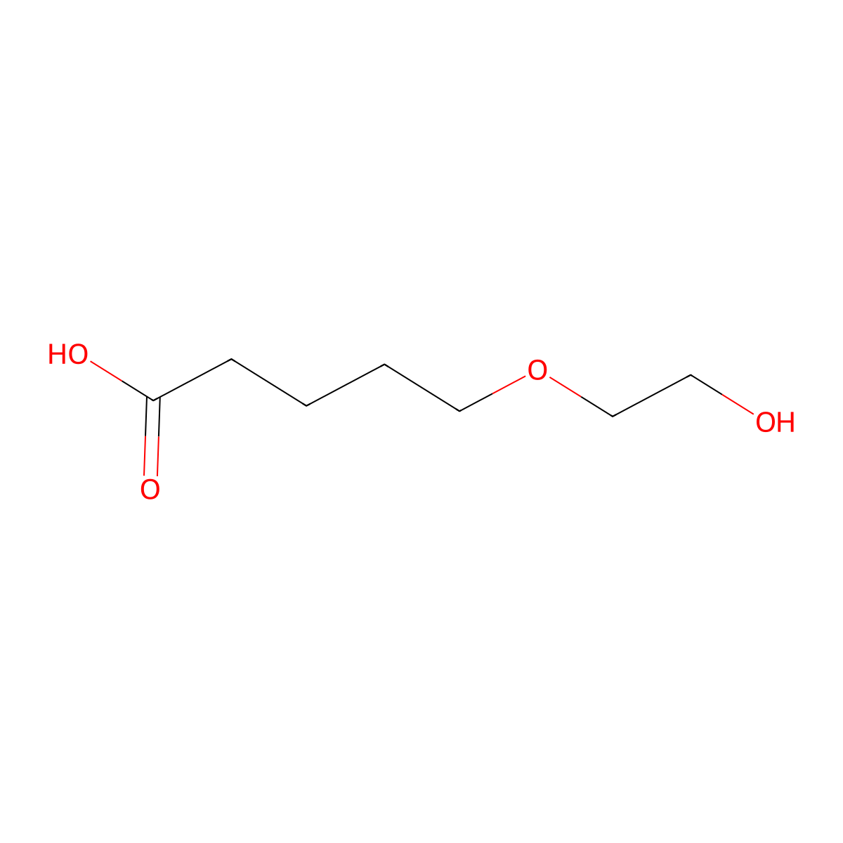 5-(2-Hydroxyethoxy)pentanoic acid molecular structure, CAS 1038981-53-1
