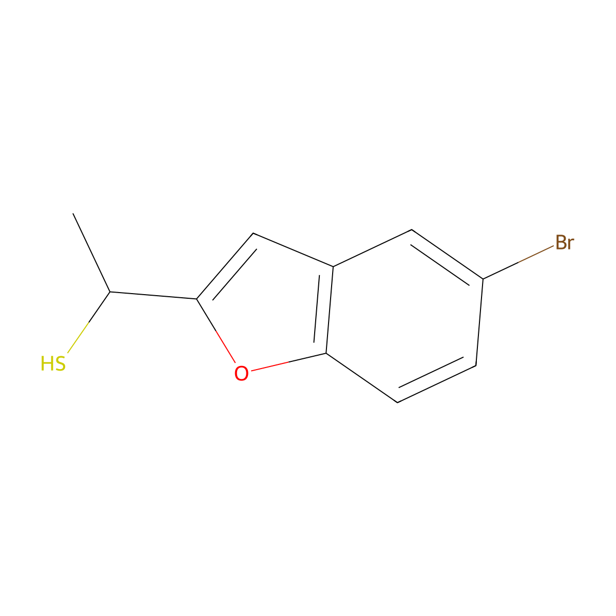 1-(5-Bromo-1-benzofuran-2-YL)ethane-1-thiol molecular structure, CAS 1038981-94-0