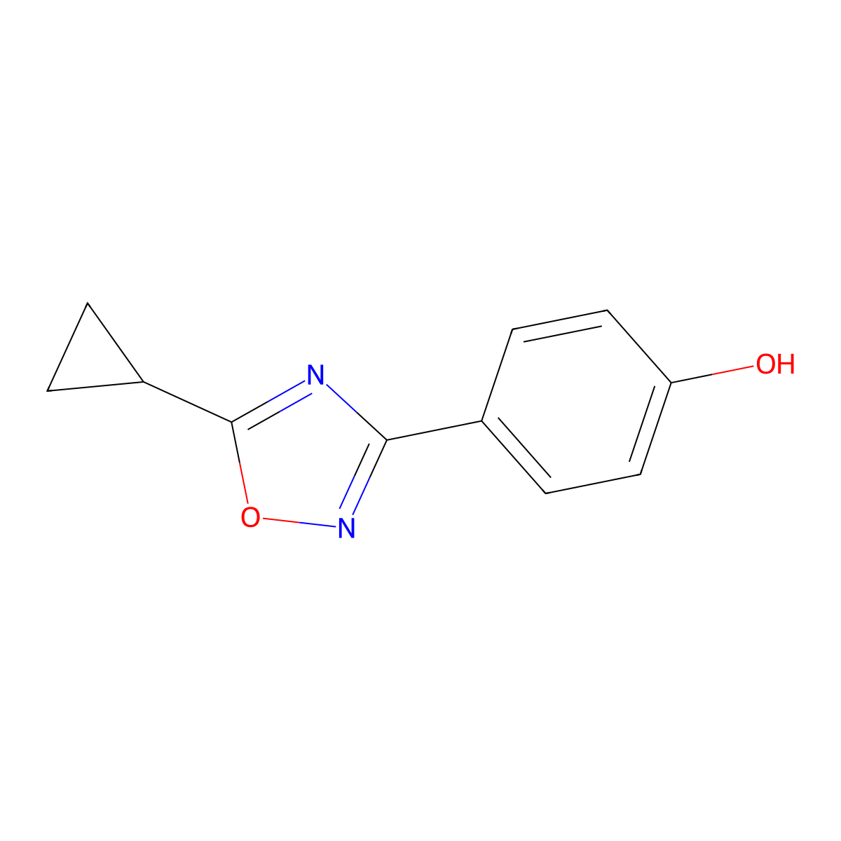 4-(5-Cyclopropyl-1,2,4-oxadiazol-3-yl)phenol molecular structure, CAS 1038982-05-6