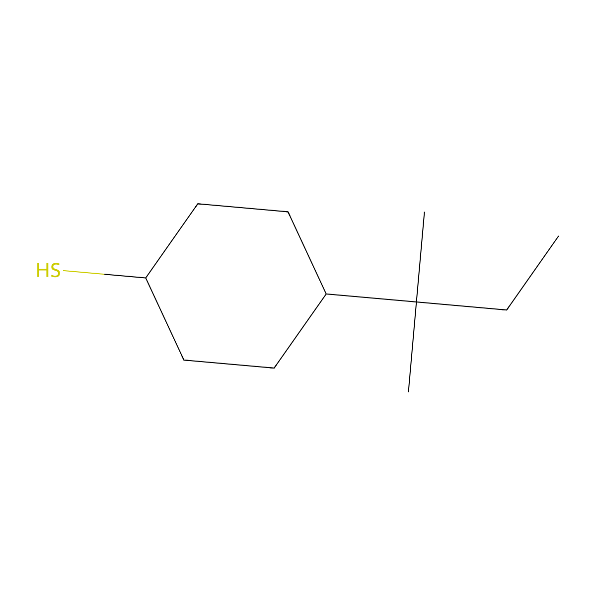 4-(2-Methylbutan-2-yl)cyclohexane-1-thiol molecular structure, CAS 1038982-32-9