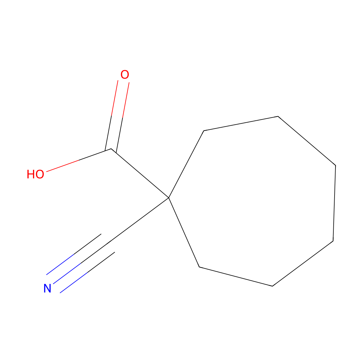 1-Cyanocycloheptane-1-carboxylic acid molecular structure, CAS 1038983-58-2
