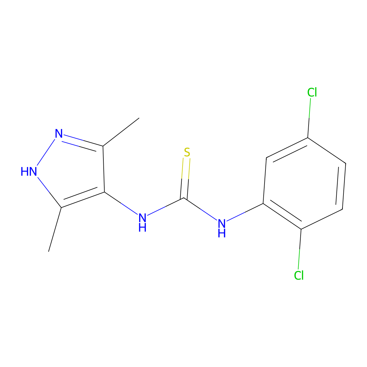 1-(2,5-dichlorophenyl)-3-(3,5-dimethyl-1H-pyrazol-4-yl)thiourea molecular structure, CAS 1038991-62-6