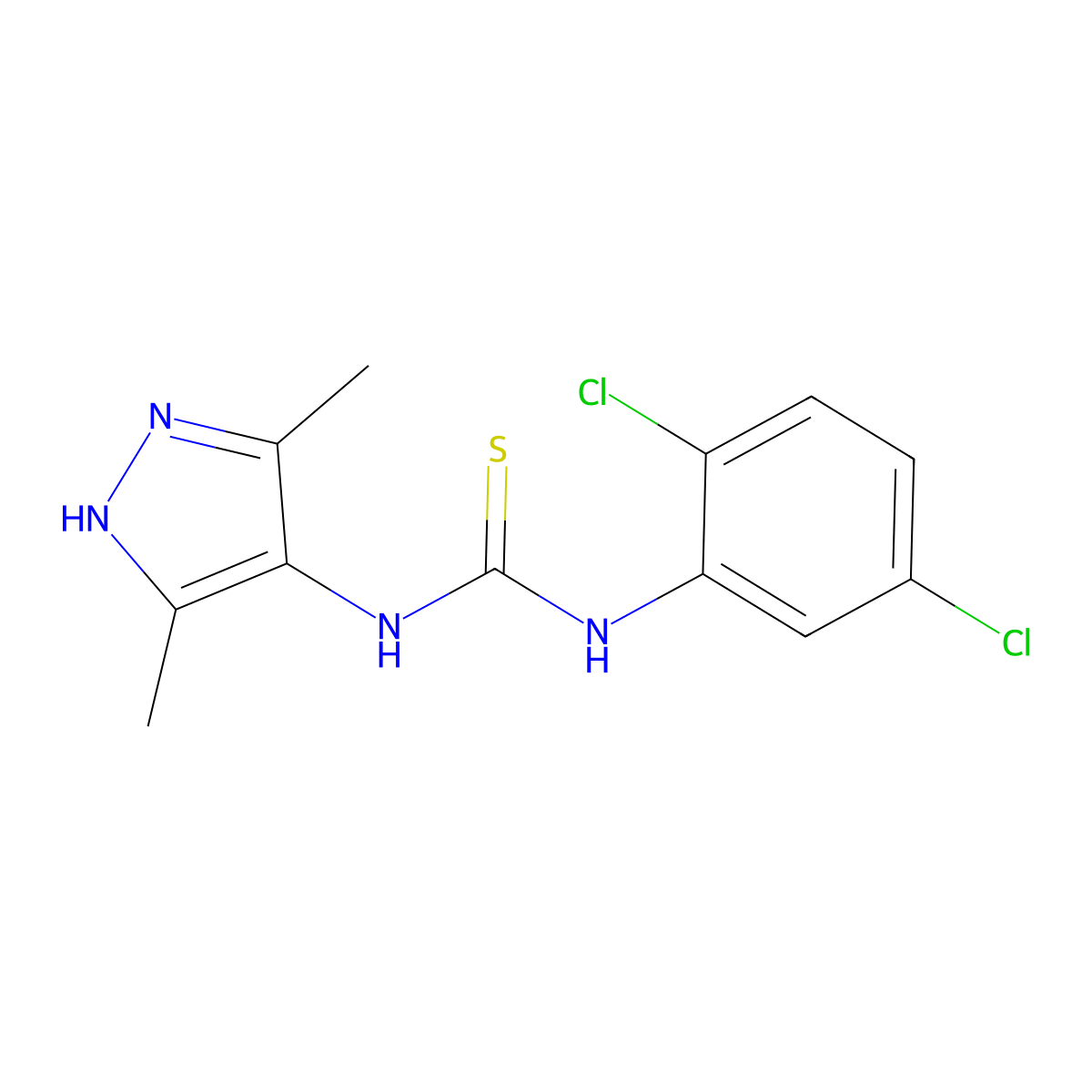 1-(2,5-dichlorophenyl)-3-(3,5-dimethyl-1H-pyrazol-4-yl)thiourea molecular structure, CAS 1038991-62-6