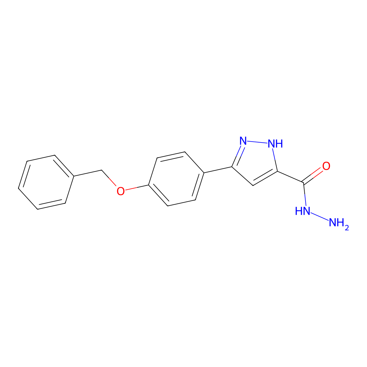 3-[4-(Phenylmethoxy)phenyl]pyrazole-5-carbohydrazide molecular structure, CAS 1038993-50-8