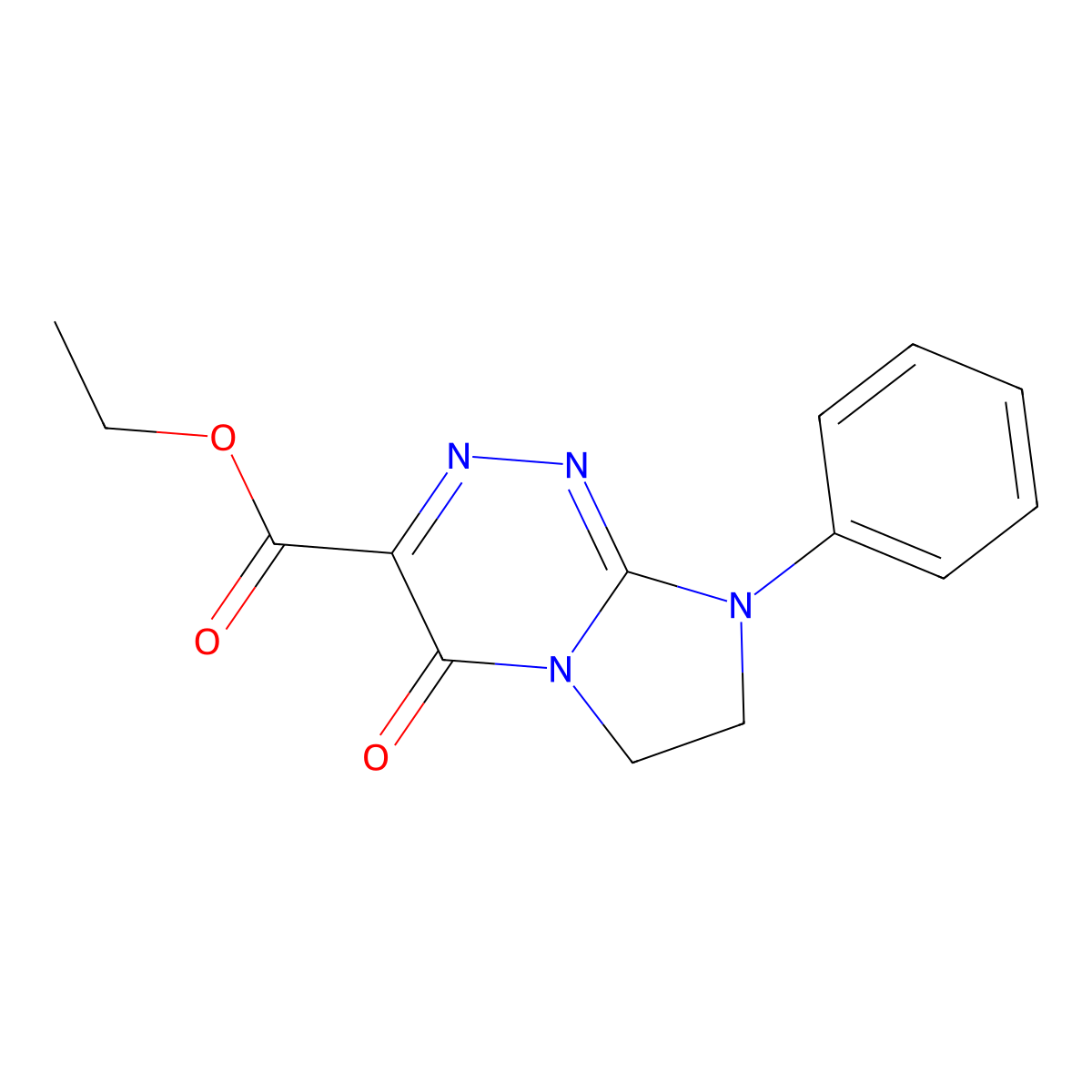 Ethyl 4-oxo-8-phenyl-4,6,7,8-tetrahydroimidazo[2,1-c][1,2,4]triazine-3-carboxylate molecular structure, CAS 1038994-32-9