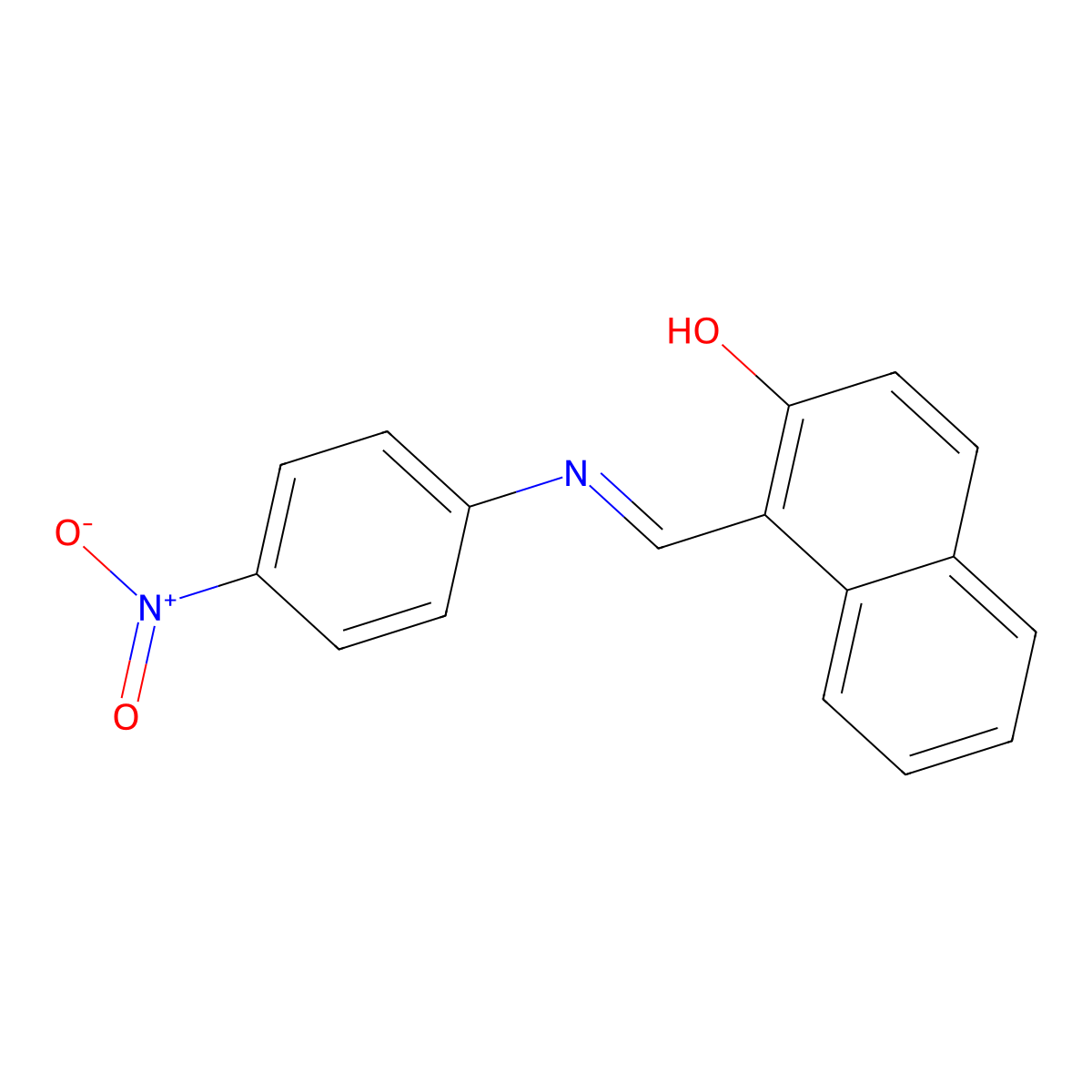 1-(4-Nitrophenyliminomethyl)-2-naphthol molecular structure, CAS 1039-83-4