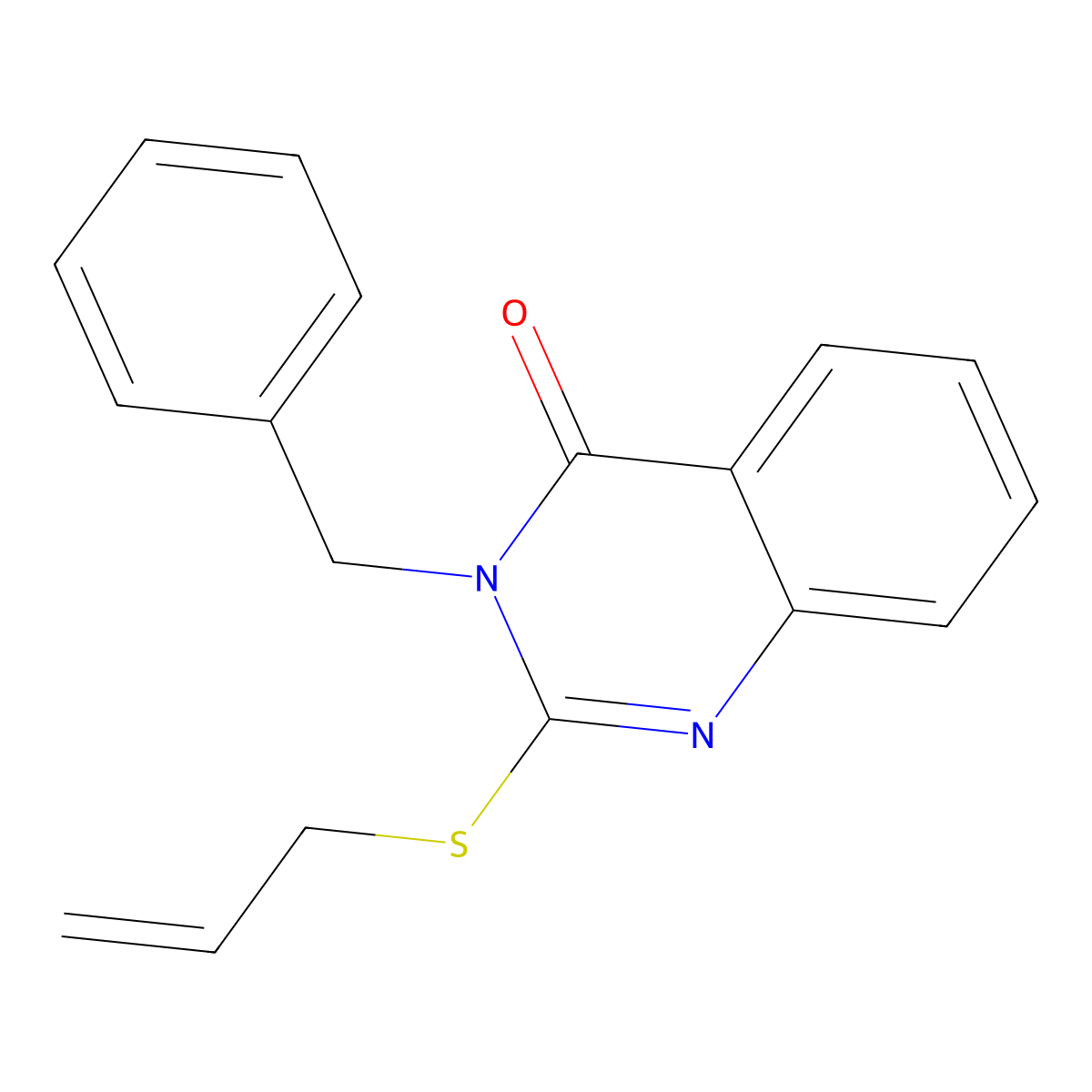 3-Benzyl-2-prop-2-enylsulfanylquinazolin-4-one molecular structure, CAS 1039-94-7