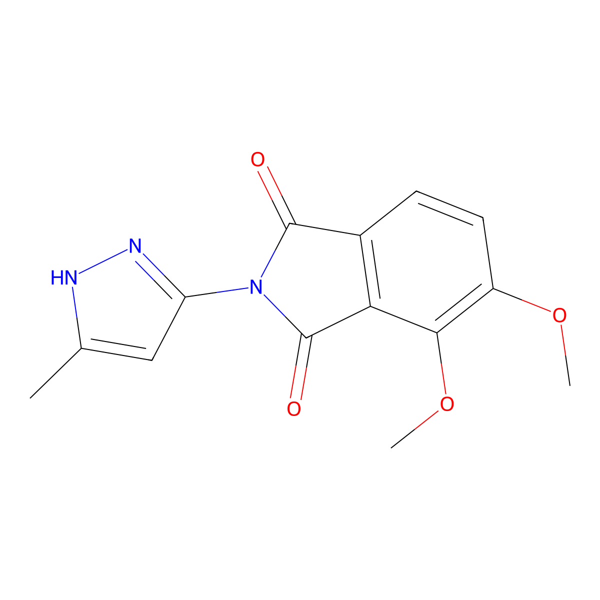 4,5-dimethoxy-2-(5-methyl-1H-pyrazol-3-yl)isoindole-1,3-dione molecular structure, CAS 1039008-56-4