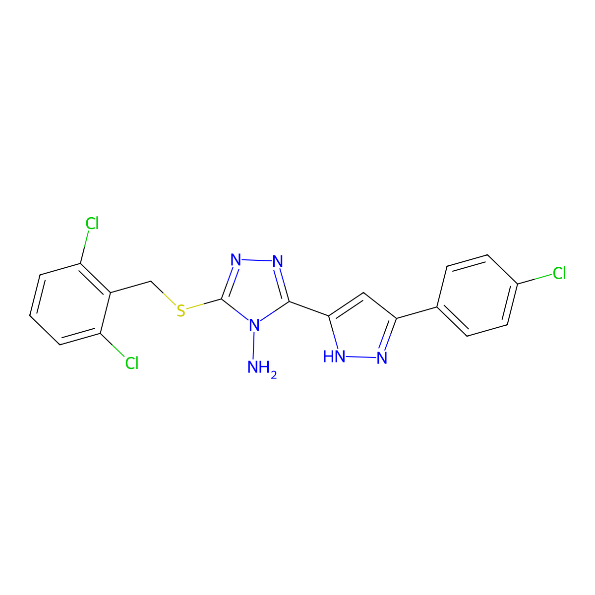 C18H13Cl3N6S molecular structure, CAS 1039012-13-9