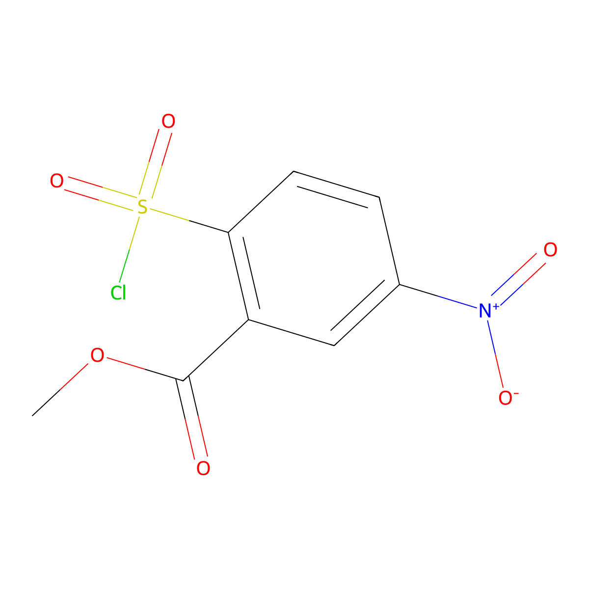 Methyl 2-(chlorosulfonyl)-5-nitrobenzoate molecular structure, CAS 1039020-81-9