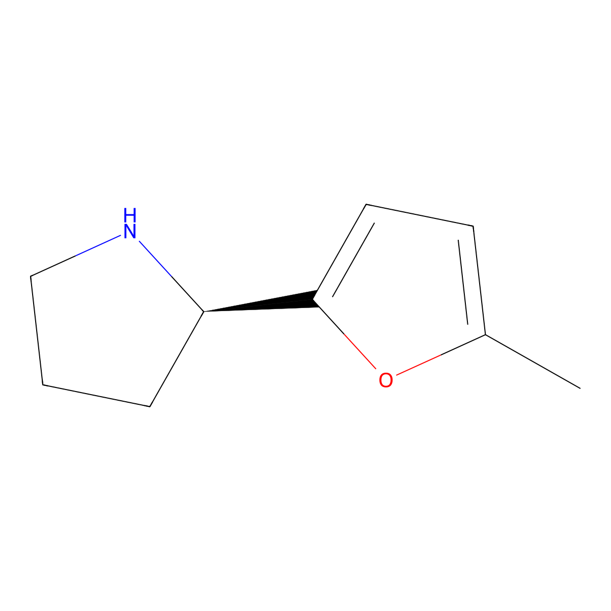(2R)-2-(5-methylfuran-2-yl)pyrrolidine molecular structure, CAS 1039033-95-8