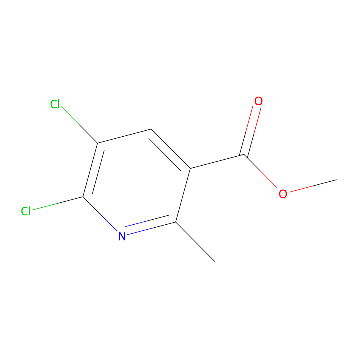 Methyl 5,6-dichloro-2-methylpyridine-3-carboxylate molecular structure, CAS 1039037-66-5