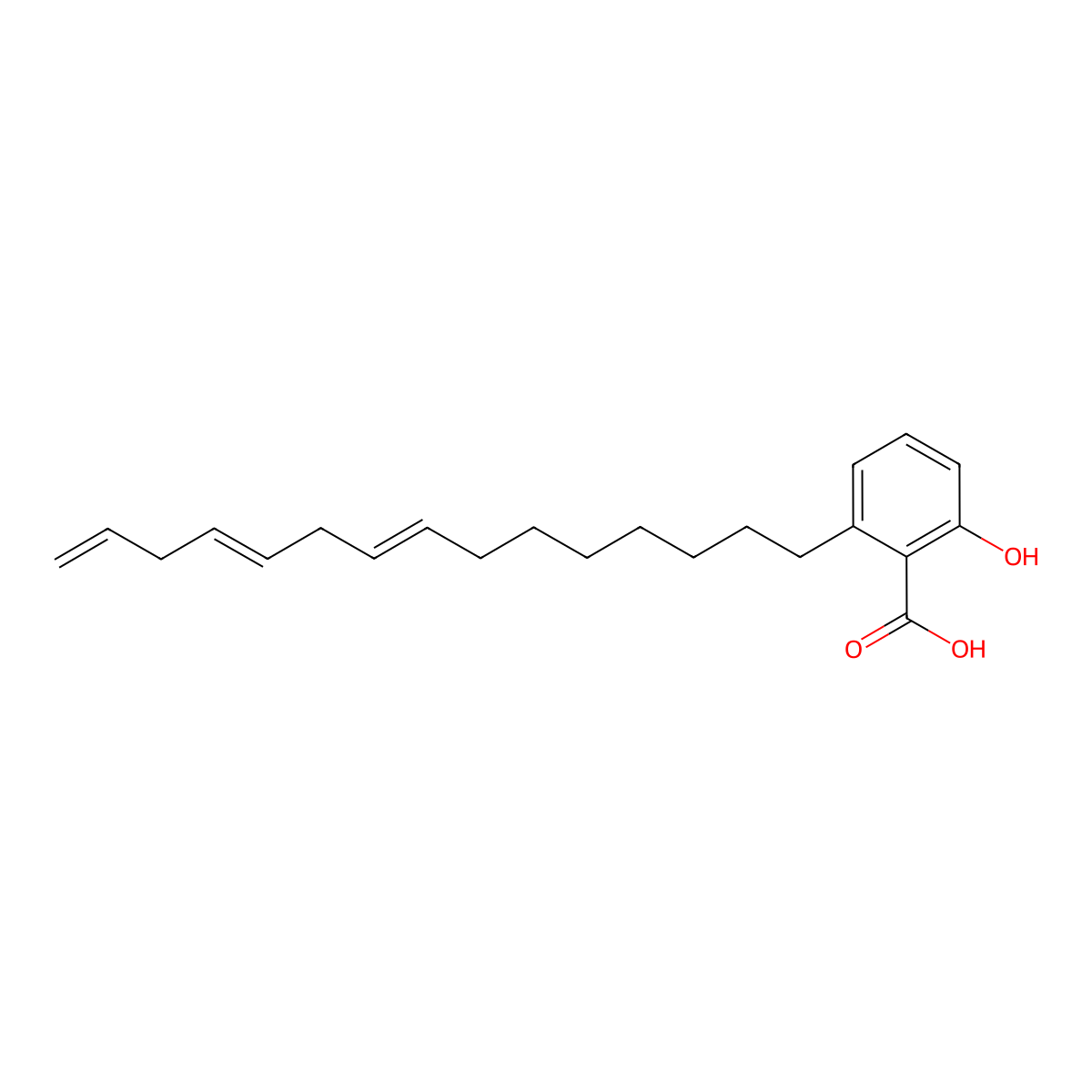 2-Hydroxy-6-pentadeca-8,11,14-trienylbenzoic acid molecular structure, CAS 103904-73-0