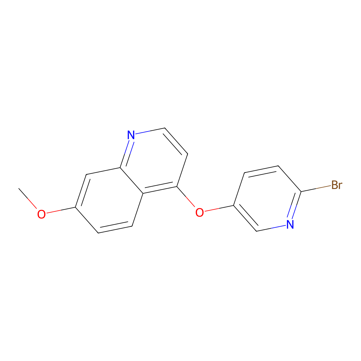4-((6-Bromopyridin-3-yl)oxy)-7-methoxyquinoline molecular structure, CAS 1039046-54-2