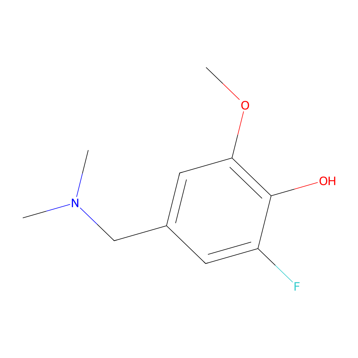 4-(Dimethylaminomethyl)-6-fluoro-2-methoxyphenol molecular structure, CAS 103905-49-3