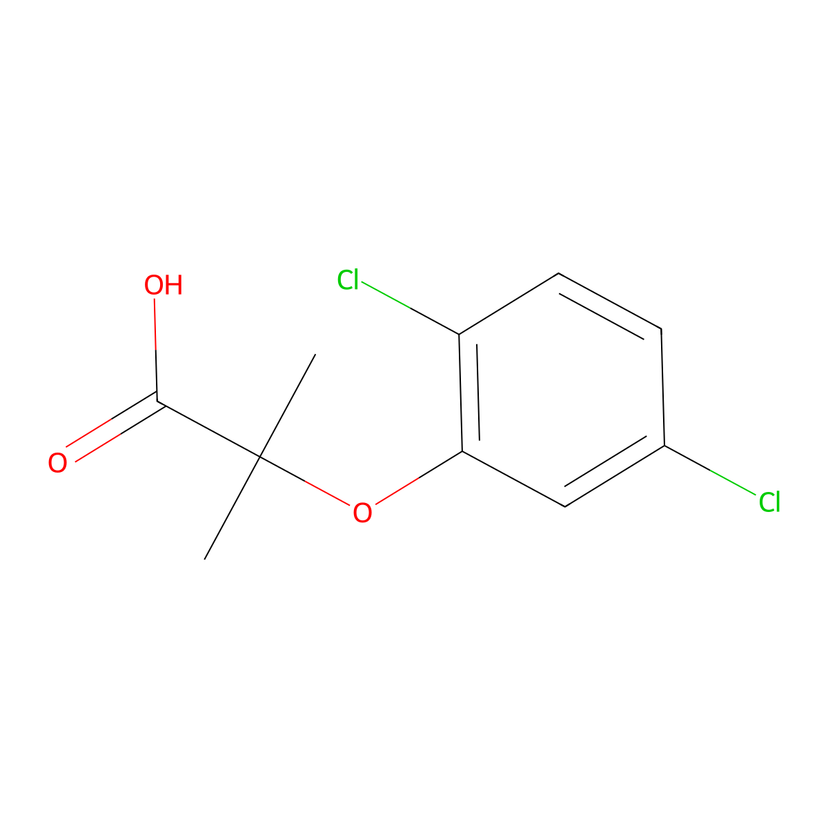 2-(2,5-Dichlorophenoxy)-2-methylpropanoic acid molecular structure, CAS 103905-84-6