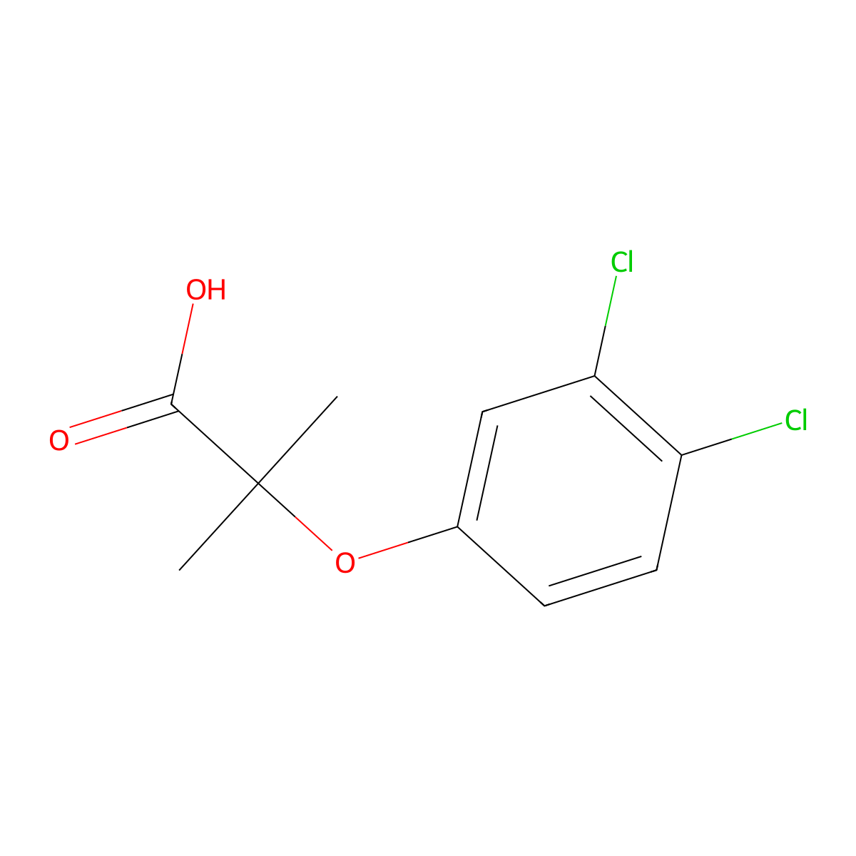 2-(3,4-Dichlorophenoxy)-2-methylpropanoic acid molecular structure, CAS 103905-85-7