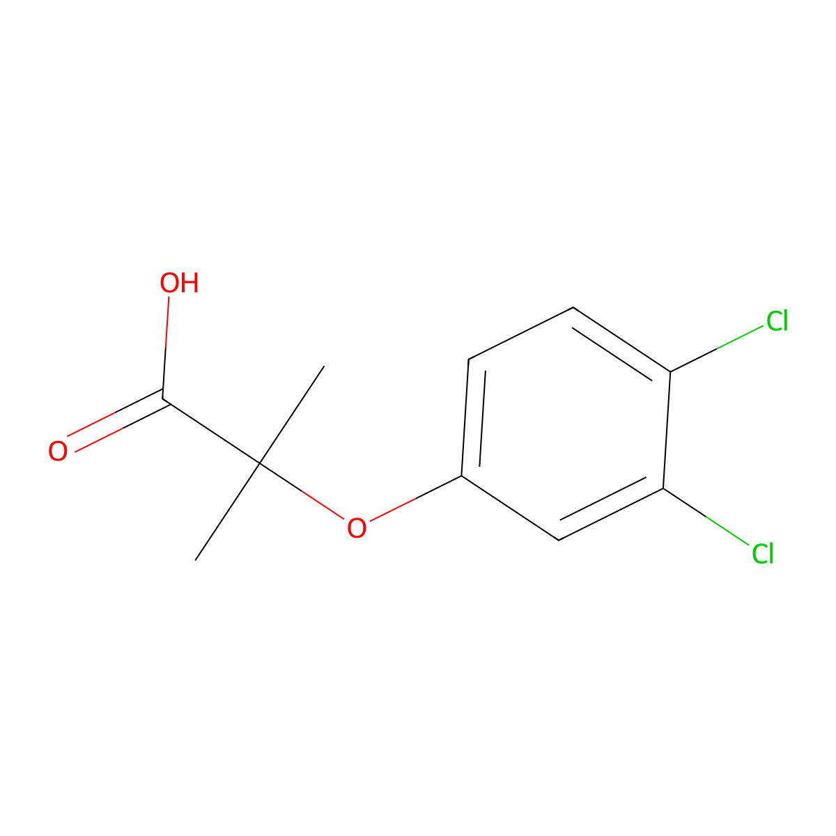 2-(3,4-Dichlorophenoxy)-2-methylpropanoic acid molecular structure, CAS 103905-85-7