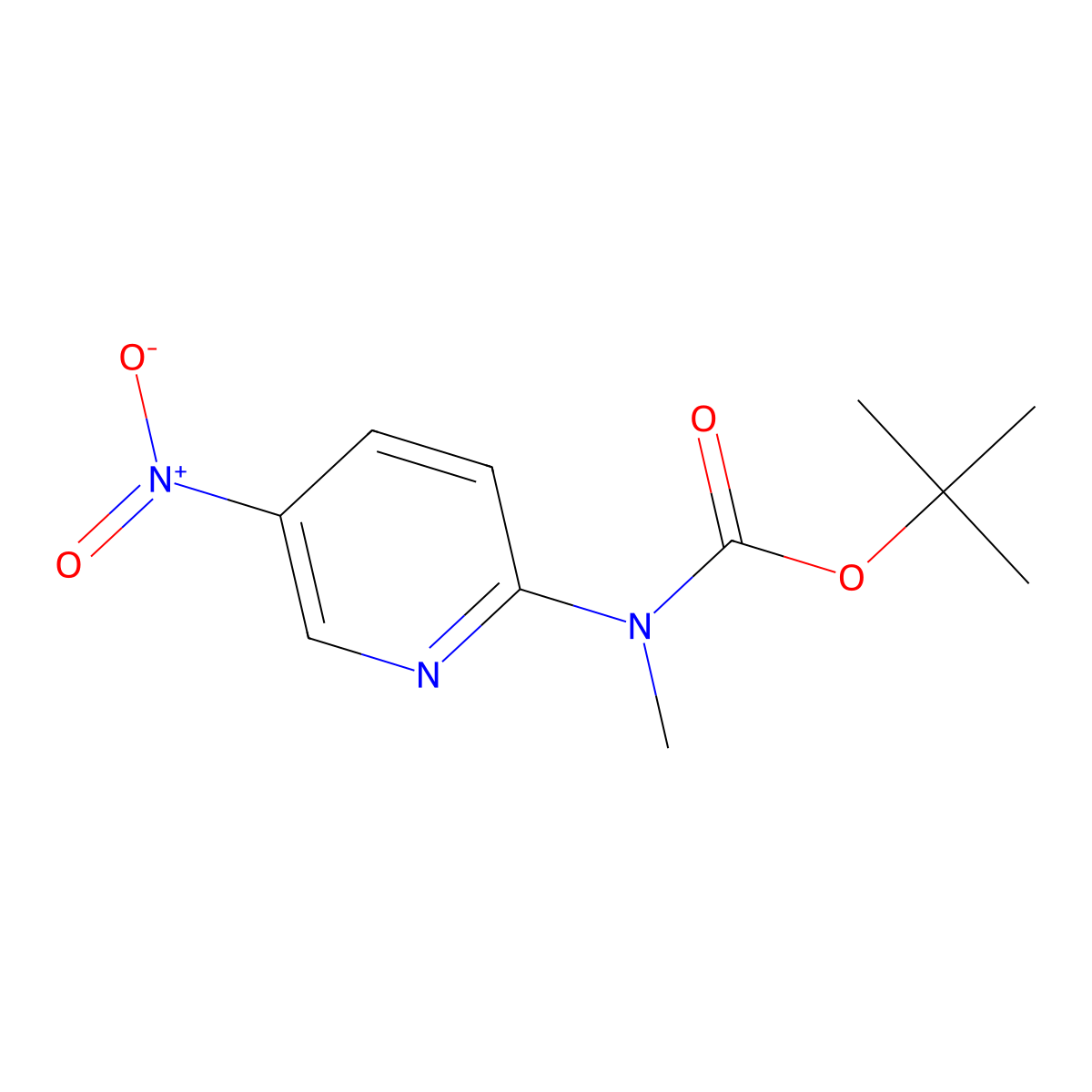 Tert-butyl methyl(5-nitropyridin-2-yl)carbamate molecular structure, CAS 1039055-45-2