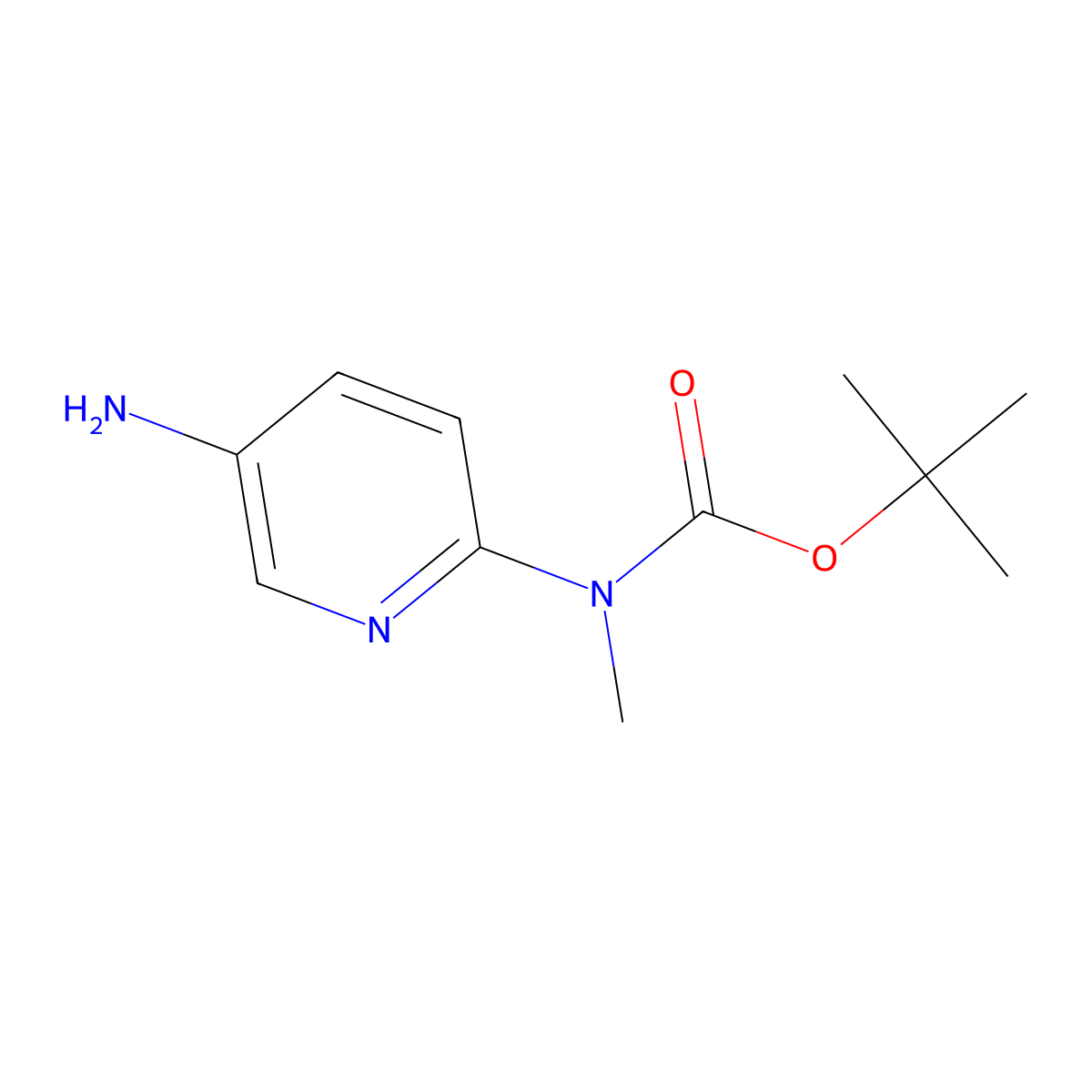 tert-Butyl (5-aminopyridin-2-yl)(methyl)carbamate molecular structure, CAS 1039055-46-3