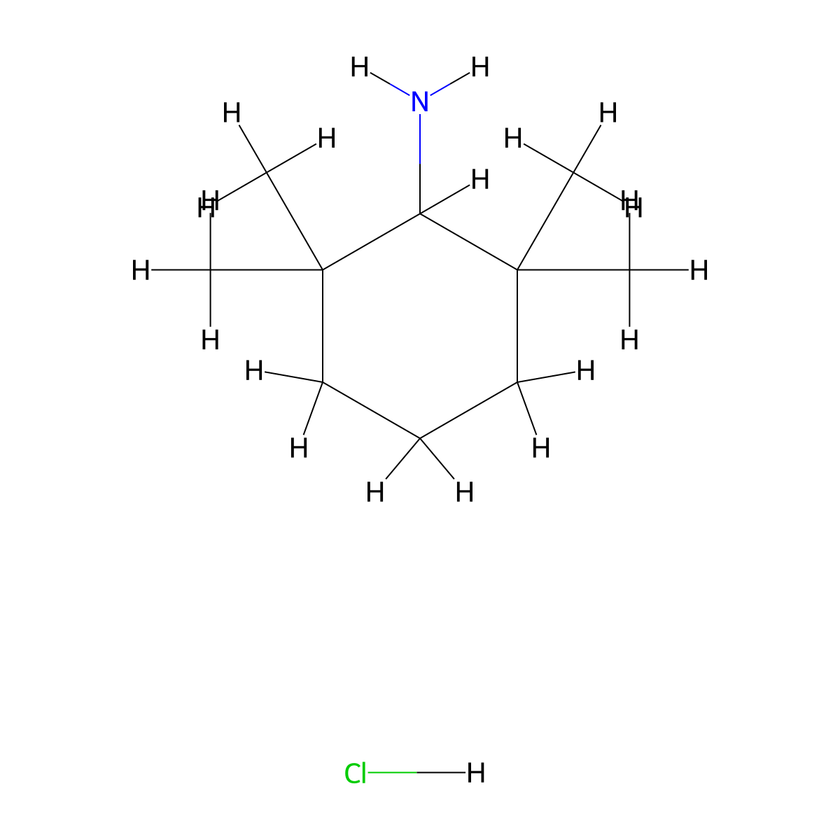 2,2,6,6-Tetramethylcyclohexan-1-amine hydrochloride molecular structure, CAS 103906-17-8
