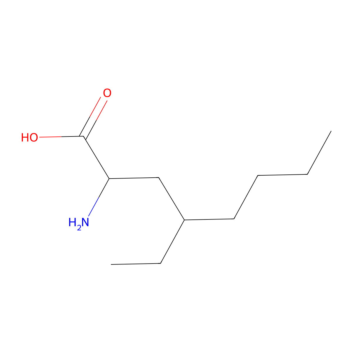 2-Amino-4-ethyloctanoic acid molecular structure, CAS 103907-03-5
