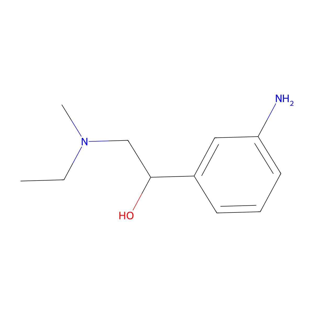 Benzyl alcohol, m-amino-alpha-((ethylmethylamino)methyl)- molecular structure, CAS 103907-34-2