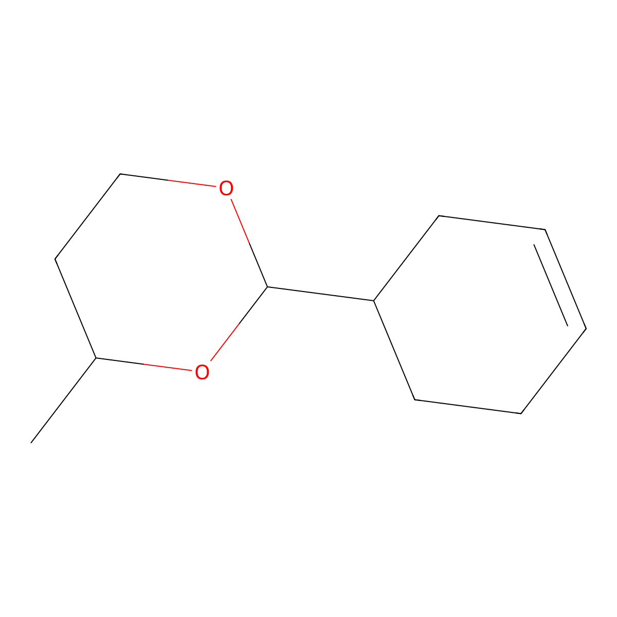 2-Cyclohex-3-en-1-yl-4-methyl-1,3-dioxane molecular structure, CAS 103907-82-0