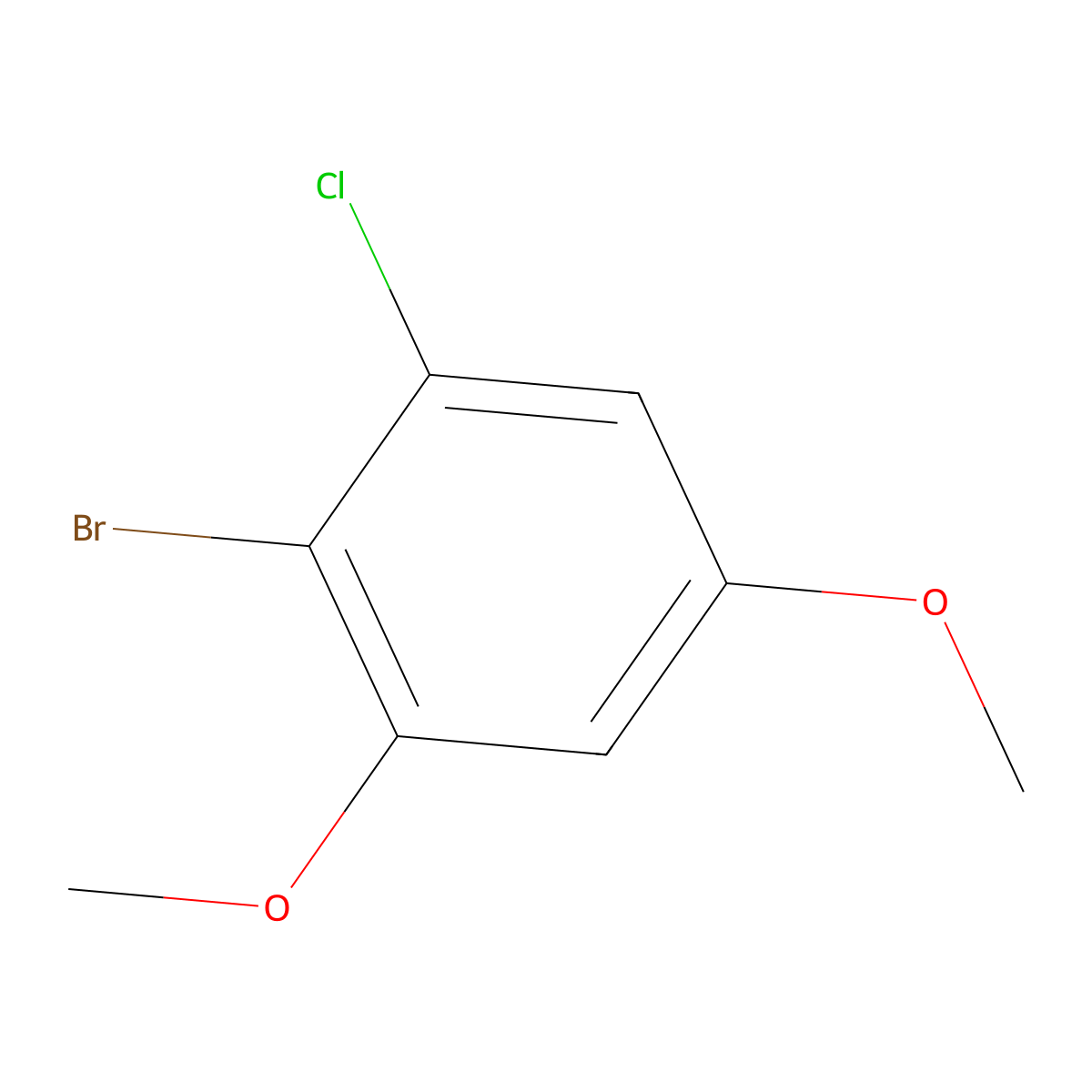 2-Bromo-1-chloro-3,5-dimethoxybenzene molecular structure, CAS 1039105-27-5