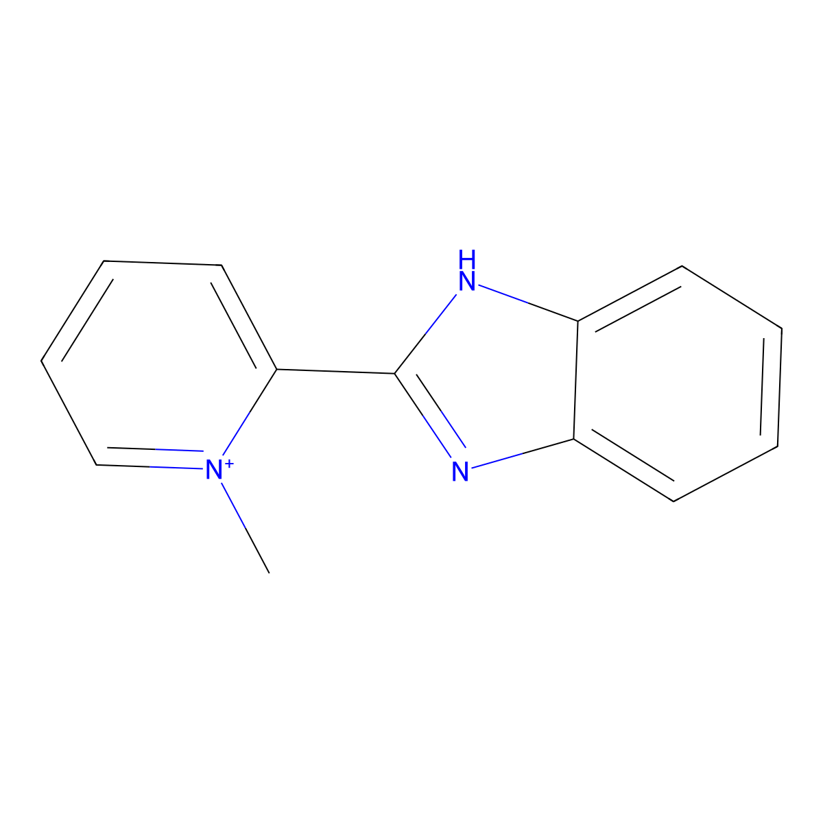 2-(1H-benzimidazol-2-yl)-1-methylpyridinium molecular structure, CAS 1039119-34-0