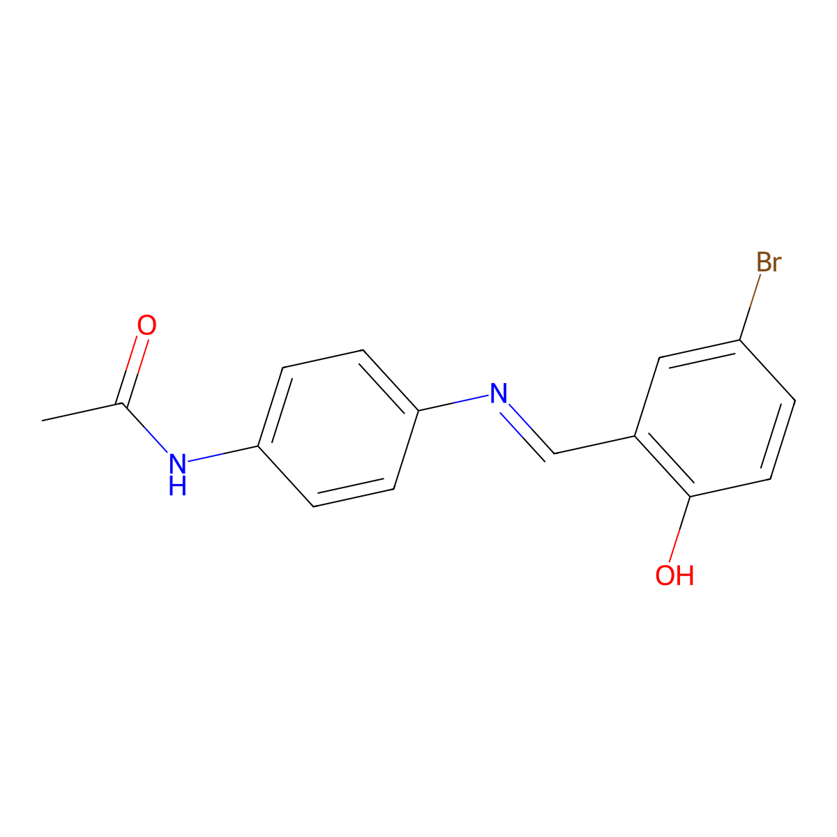 N-(4-{[(E)-(5-bromo-2-hydroxyphenyl)methylidene]amino}phenyl)acetamide molecular structure, CAS 103912-34-1