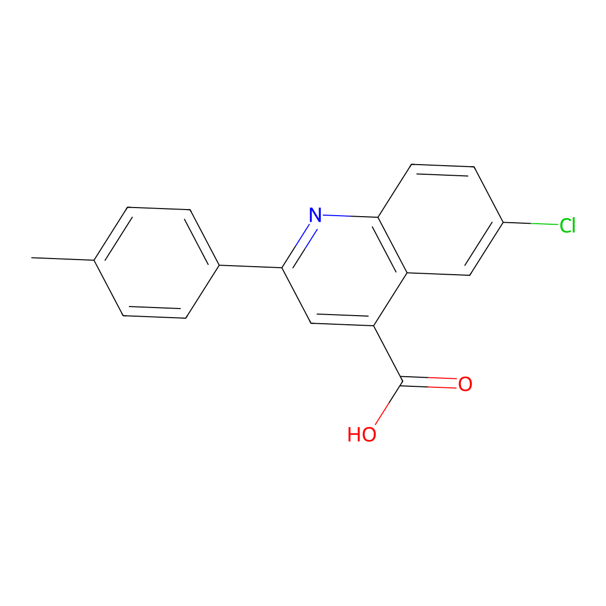 6-Chloro-2-(4-methylphenyl)quinoline-4-carboxylic acid molecular structure, CAS 103914-61-0