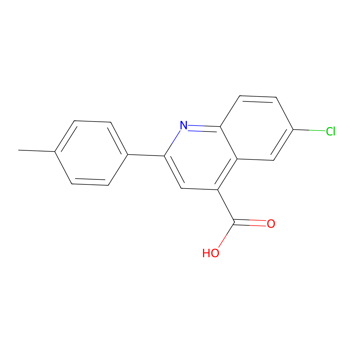 6-Chloro-2-(4-methylphenyl)quinoline-4-carboxylic acid molecular structure, CAS 103914-61-0