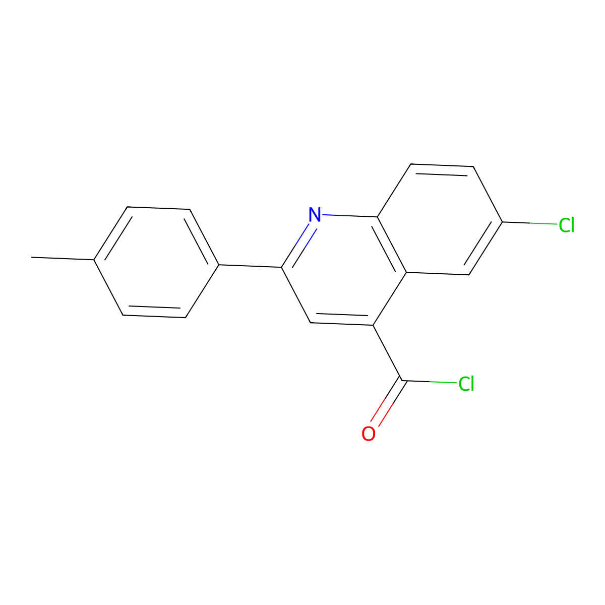 6-Chloro-2-(4-methylphenyl)quinoline-4-carbonyl chloride molecular structure, CAS 103914-62-1