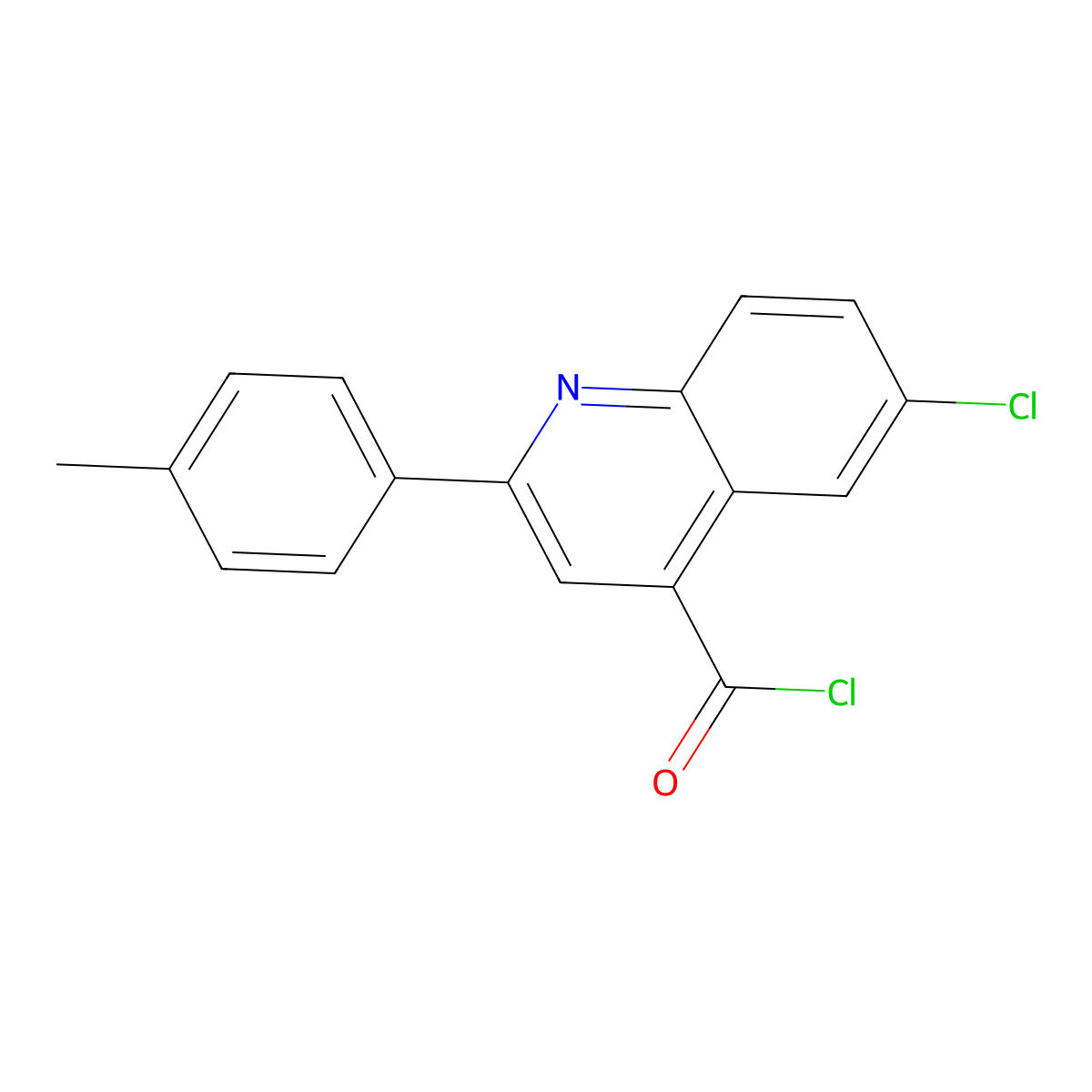 6-Chloro-2-(4-methylphenyl)quinoline-4-carbonyl chloride molecular structure, CAS 103914-62-1