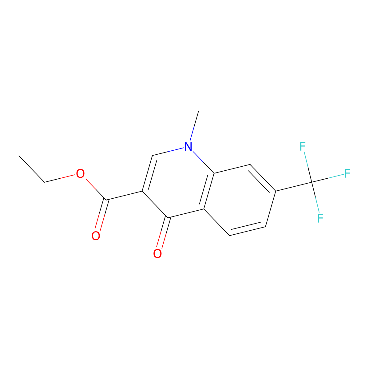 Ethyl 1-methyl-4-oxo-7-(trifluoromethyl)-1,4-dihydroquinoline-3-carboxylate molecular structure, CAS 103914-76-7