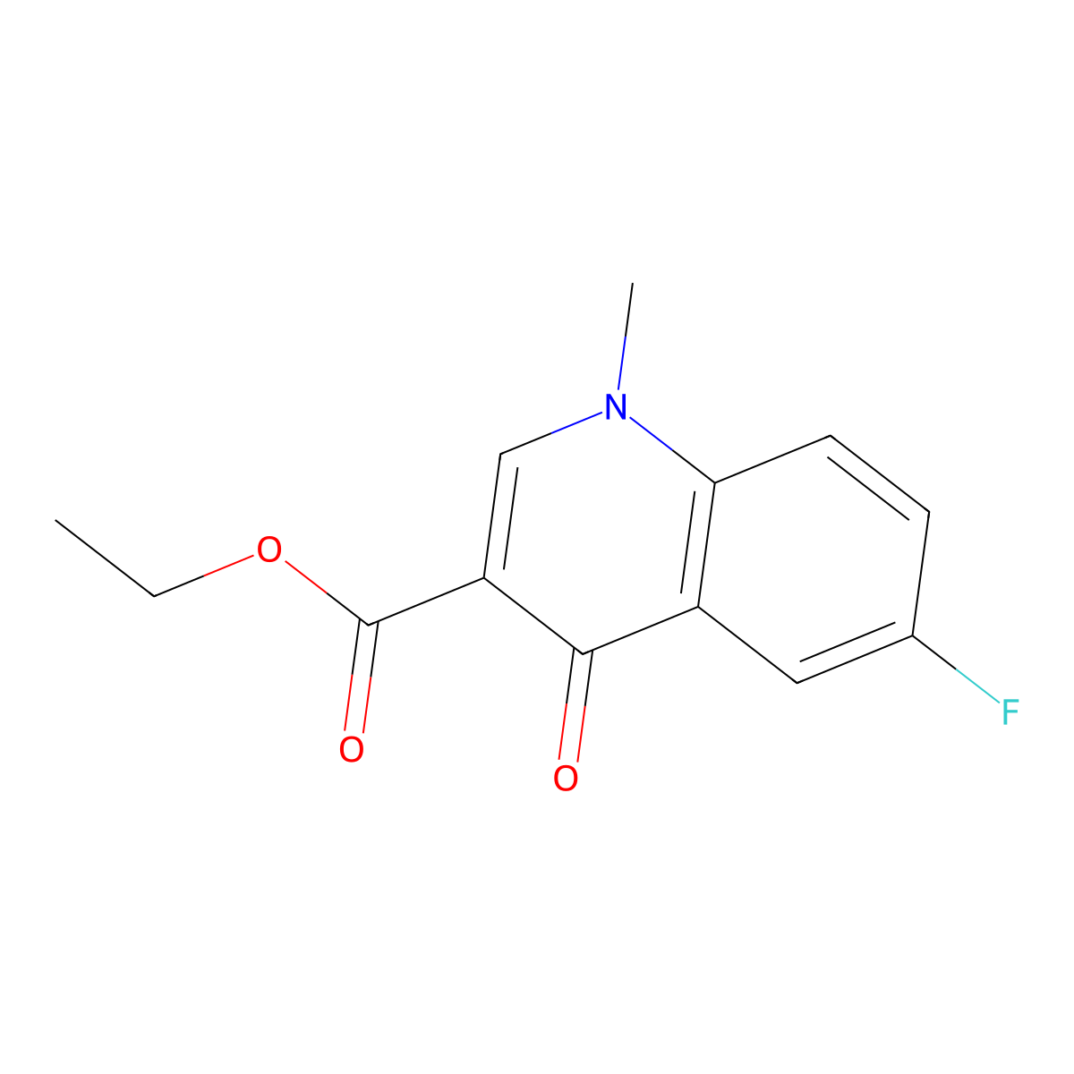 Ethyl 6-fluoro-1-methyl-4-oxo-1,4-dihydroquinoline-3-carboxylate molecular structure, CAS 103914-78-9