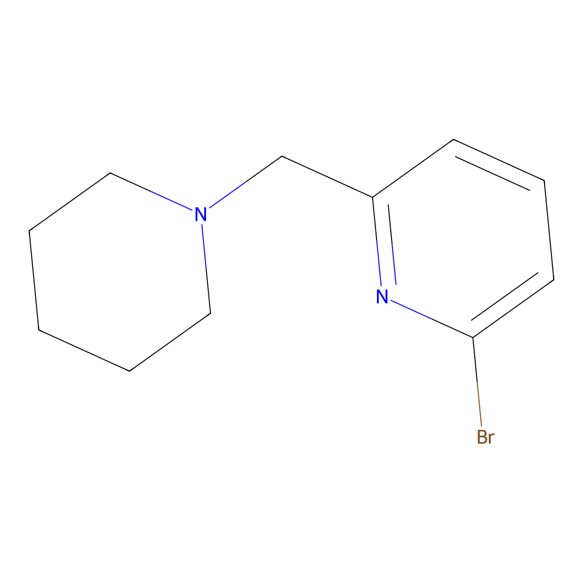 2-Bromo-6-piperidin-1-ylmethylpyridine molecular structure, CAS 103923-00-8