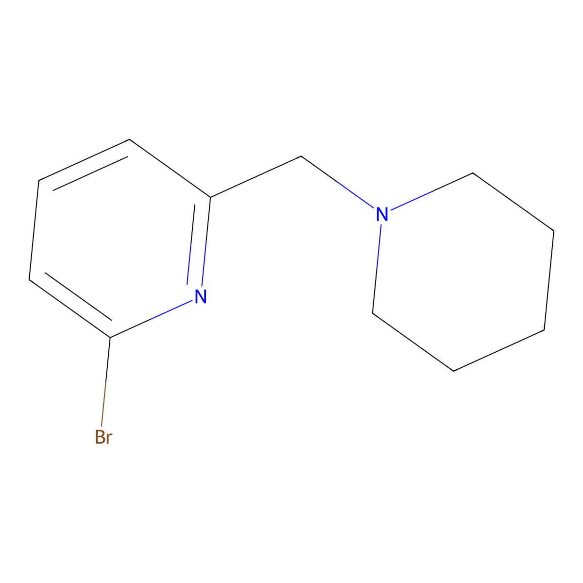 2-Bromo-6-piperidin-1-ylmethylpyridine molecular structure, CAS 103923-00-8