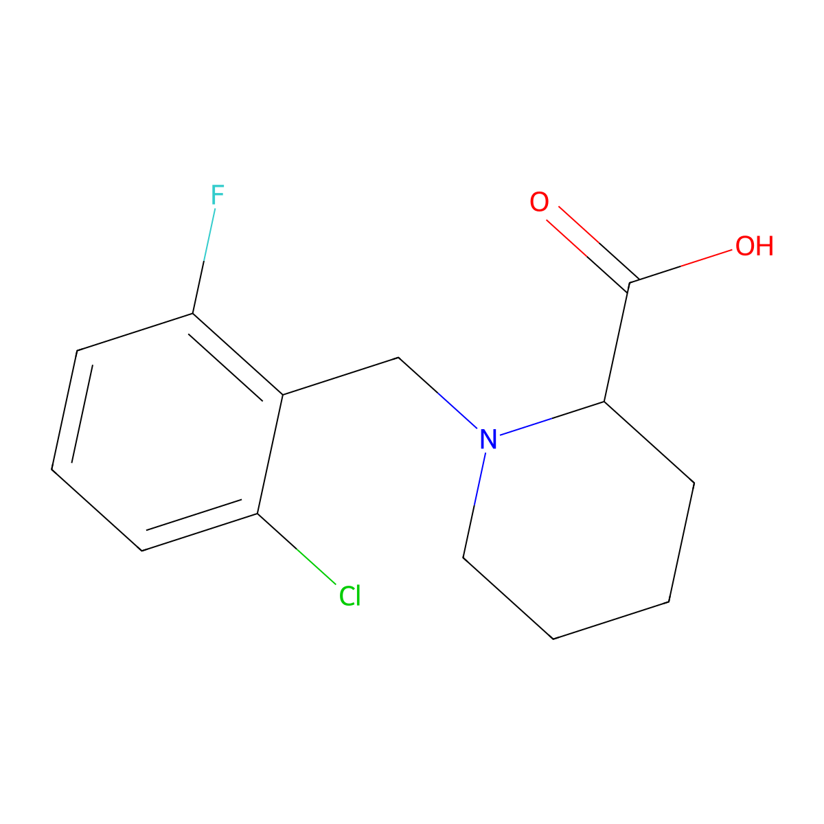 1-(2-Chloro-6-fluoro-benzyl)-piperidine-2-carboxylic acid molecular structure, CAS 1039264-43-1