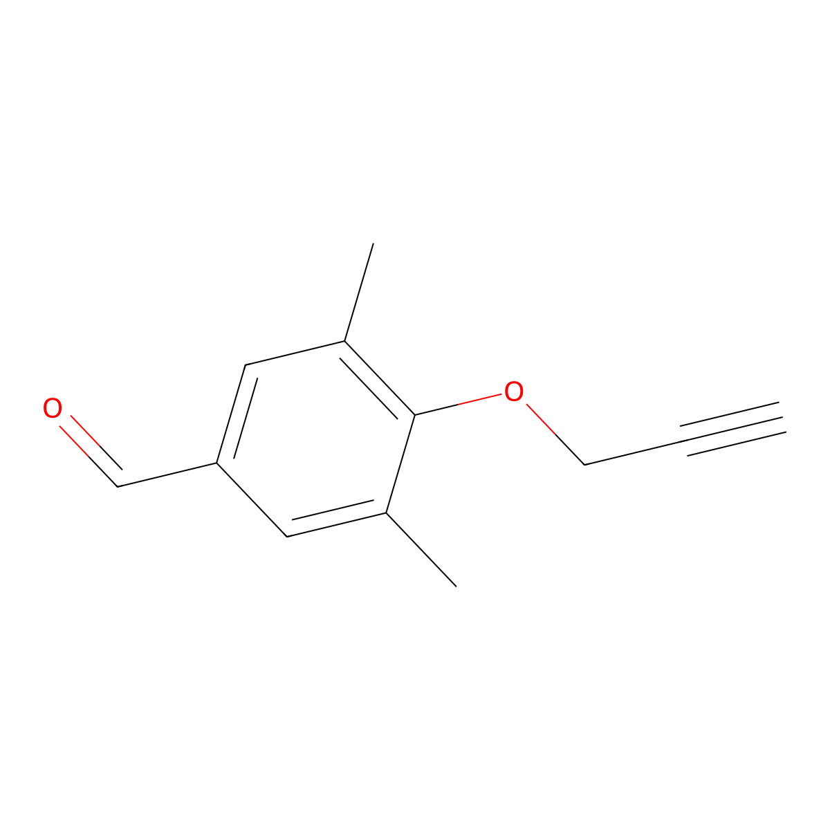 Benzaldehyde, 3,5-dimethyl-4-(2-propyn-1-yloxy)- molecular structure, CAS 1039310-22-9