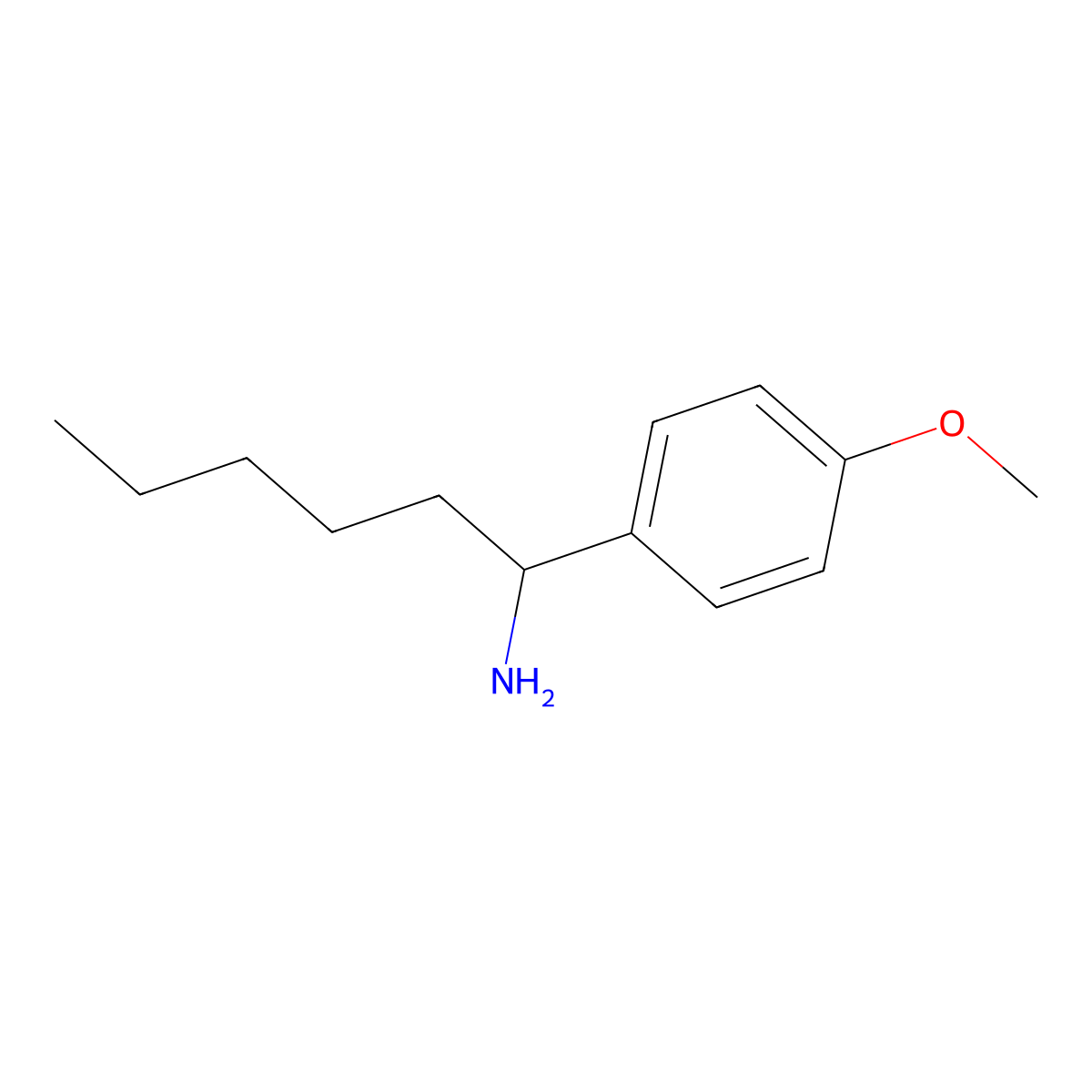 1-(4-Methoxyphenyl)hexan-1-amine molecular structure, CAS 1039311-21-1