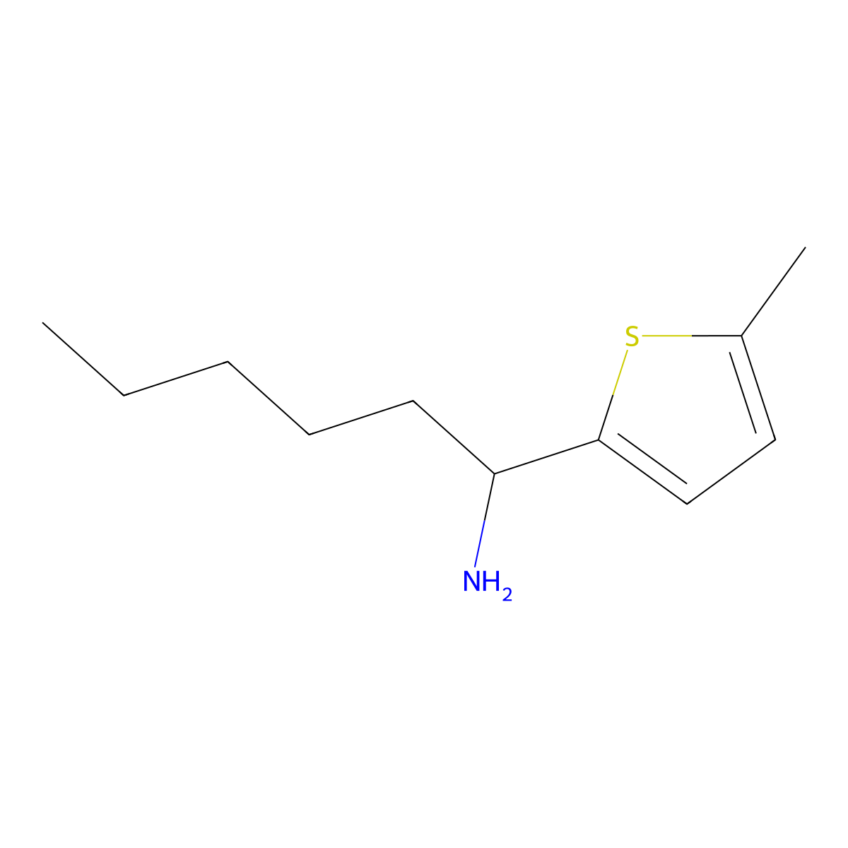 1-(5-Methylthiophen-2-yl)hexan-1-amine molecular structure, CAS 1039311-56-2