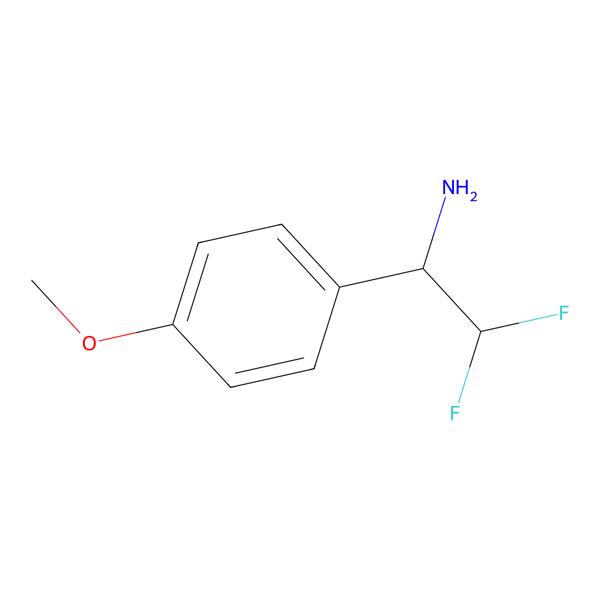 2,2-Difluoro-1-(4-methoxyphenyl)ethan-1-amine molecular structure, CAS 1039312-14-5